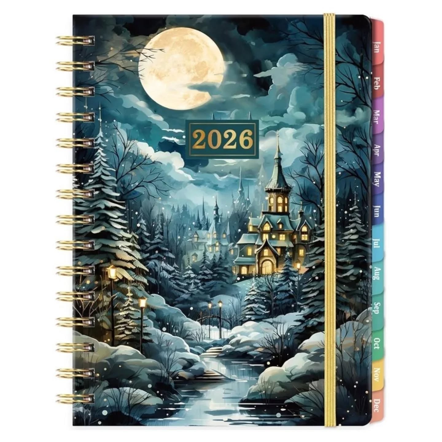 2026 Planner - Jan 2026 - Dec 2026 – Vintage Moon Light Castle – view 1