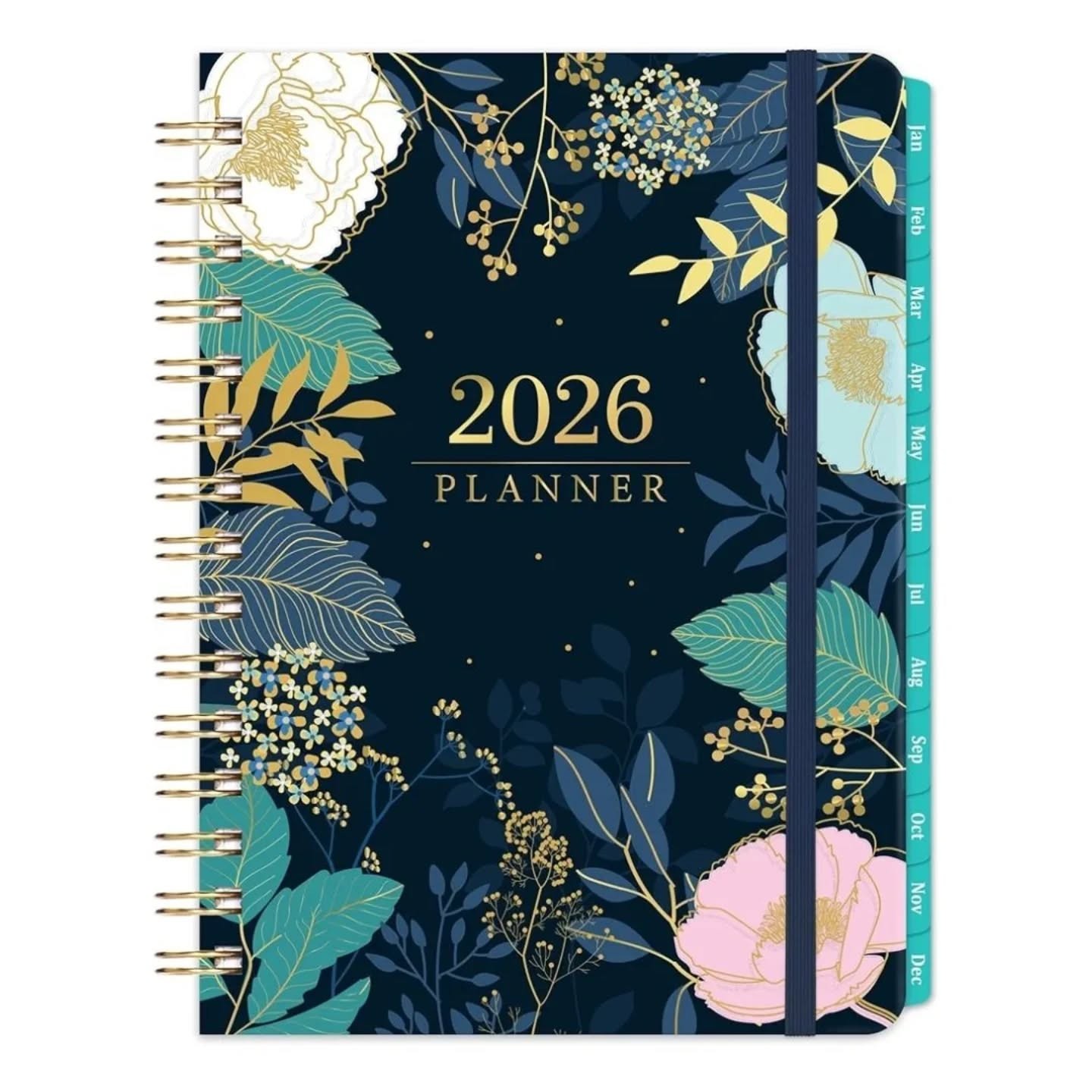 2026 Planner - Jan 2026 - Dec 2026 – Floral Navy – view 1