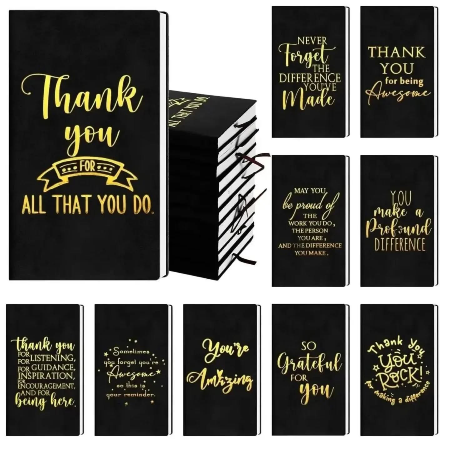 Appreciation Black & Gold A6 Journals With Various Quotes, Size 7×1 Inches – view 1