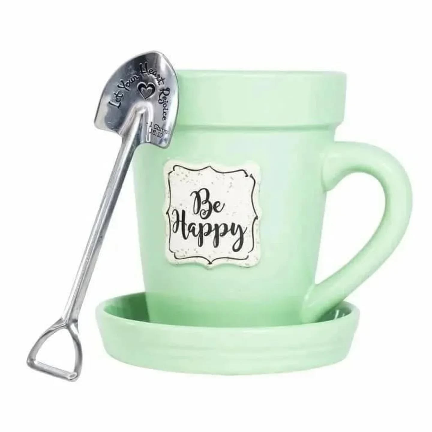 Be Happy Flower Pot Mug Gift Set – view 1
