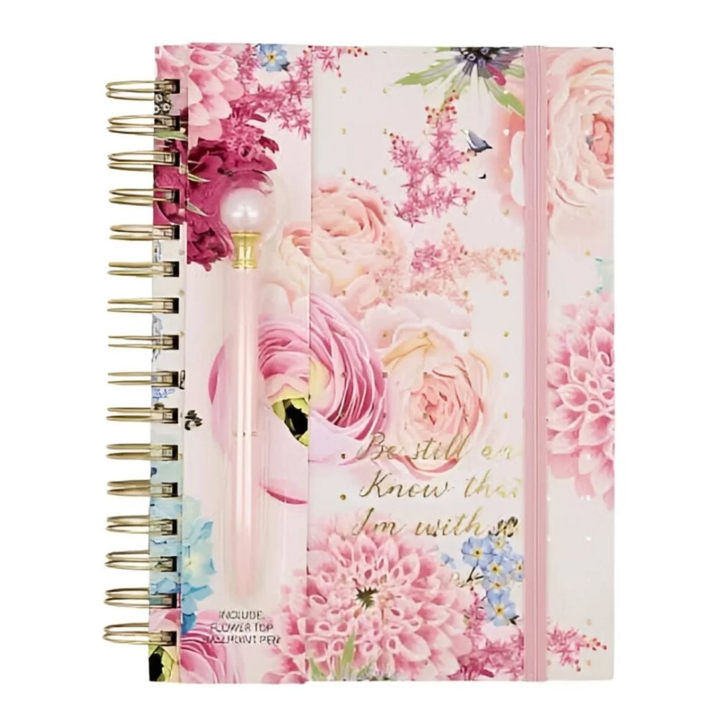 Be Still & Know That I'm With You Pinky Peach & Gold Journal & Pen Set – view 1