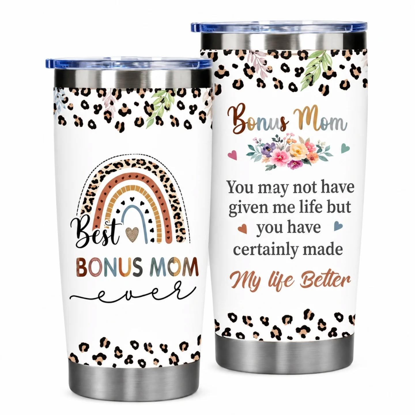 Best Bonus Mom Ever Stainless Steel Tumbler (20oz) – view 1