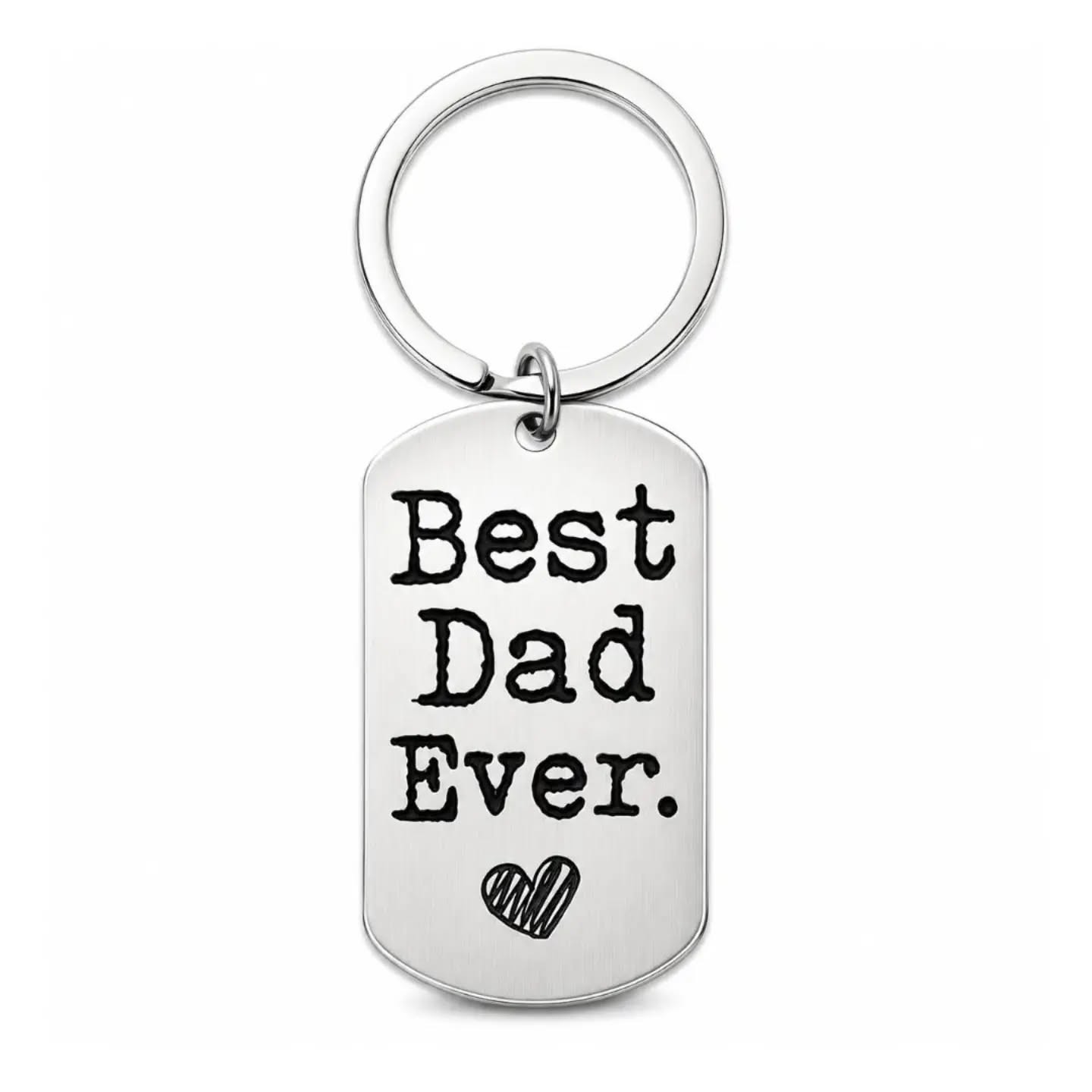 Best Dad Ever Stainless Steel Keychain – view 1