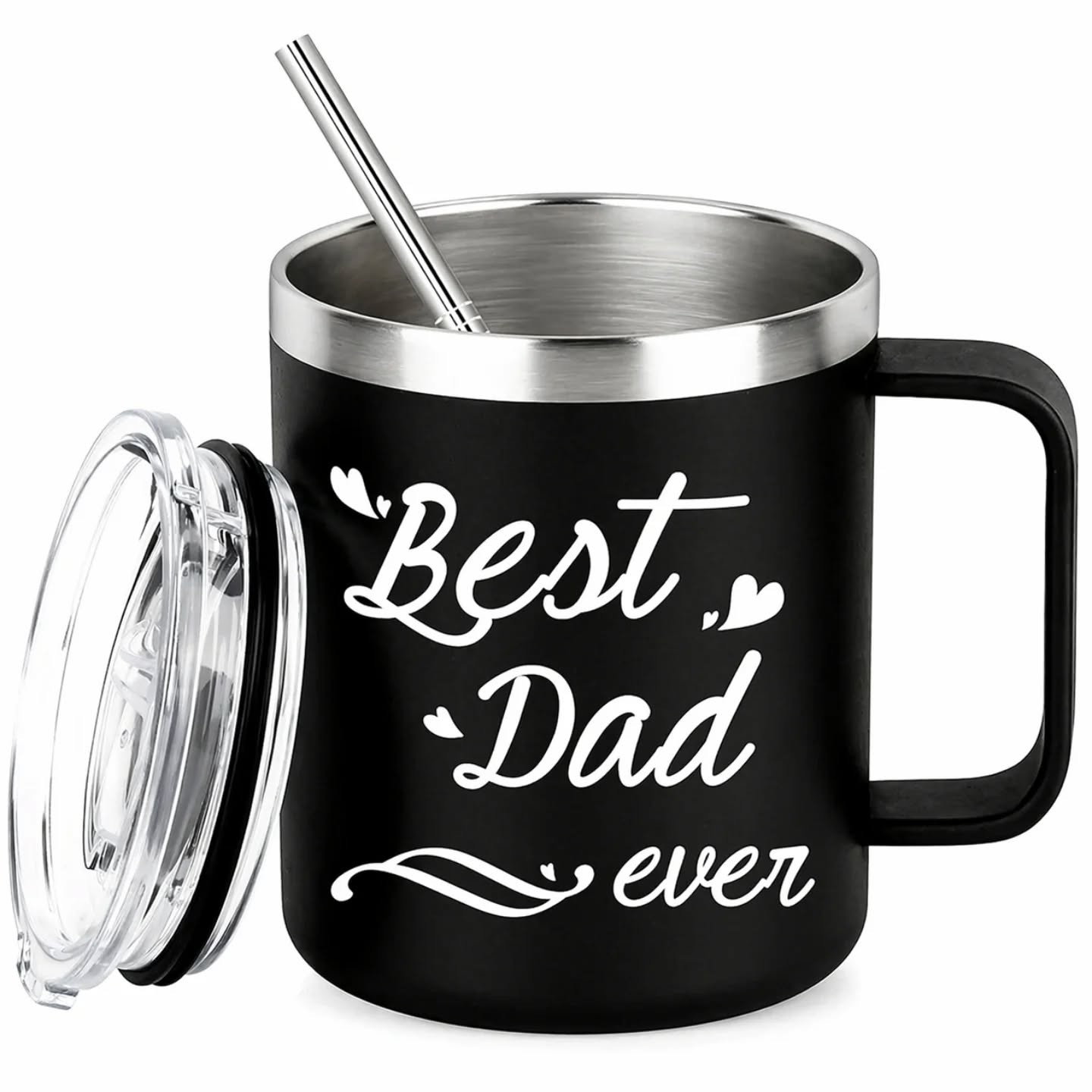 Best Dad Ever Stainless Steel Travel Cup (12oz) – view 1