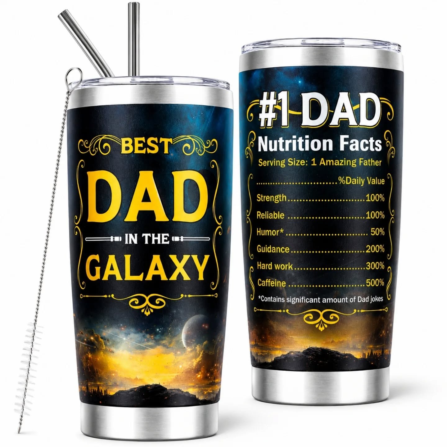 Best Dad In The Galaxy Stainless Steel Tumbler (20oz) – view 1