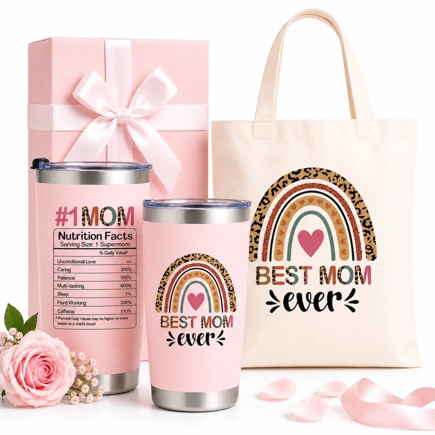 Best Mom Ever Gift Set – Nutrition Facts Tumbler & Tote – view 1
