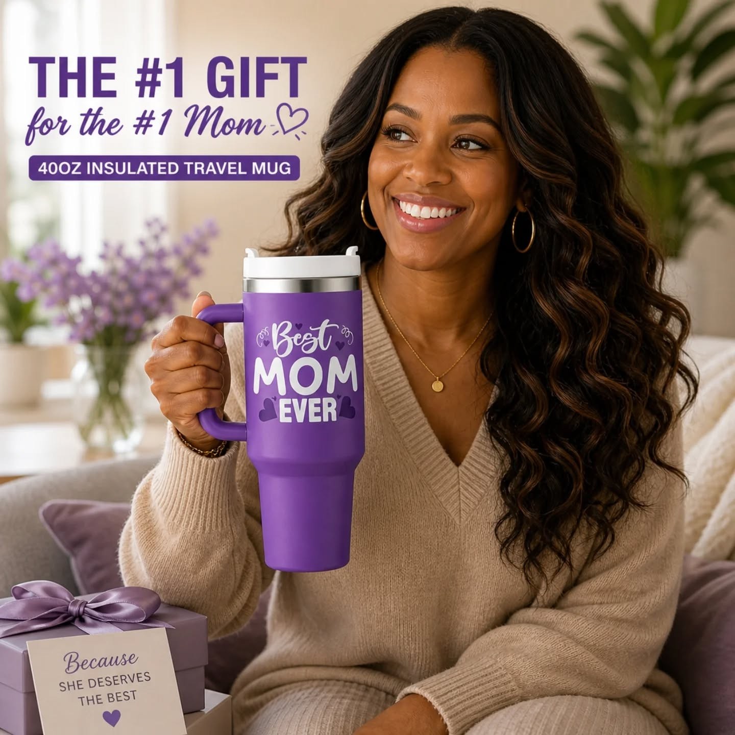 Best Mom Ever Personality Nutritional Facts Stainless Steel Travel Cup (40oz) – view 1