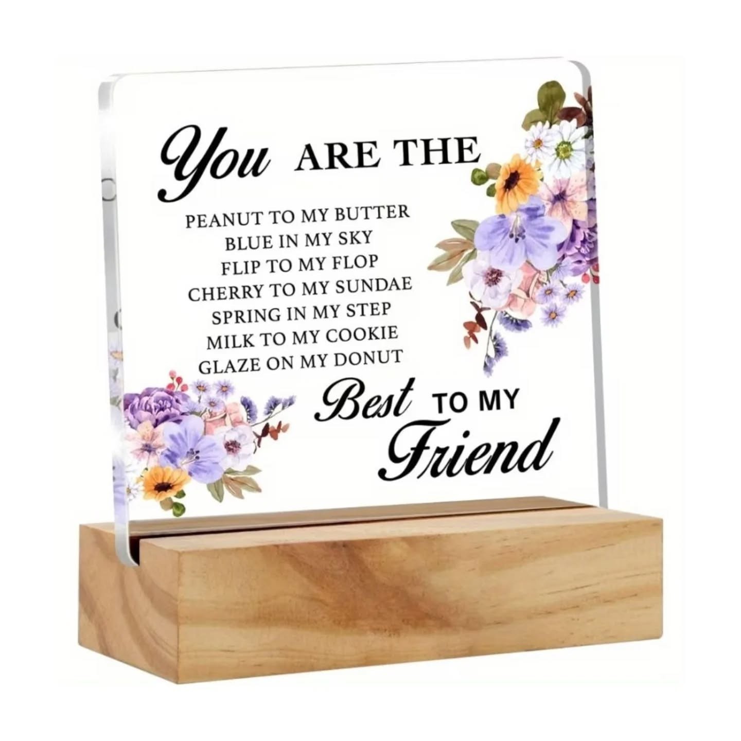Best To My Friend Mini Desk Plaque With Wooden Stand – view 1