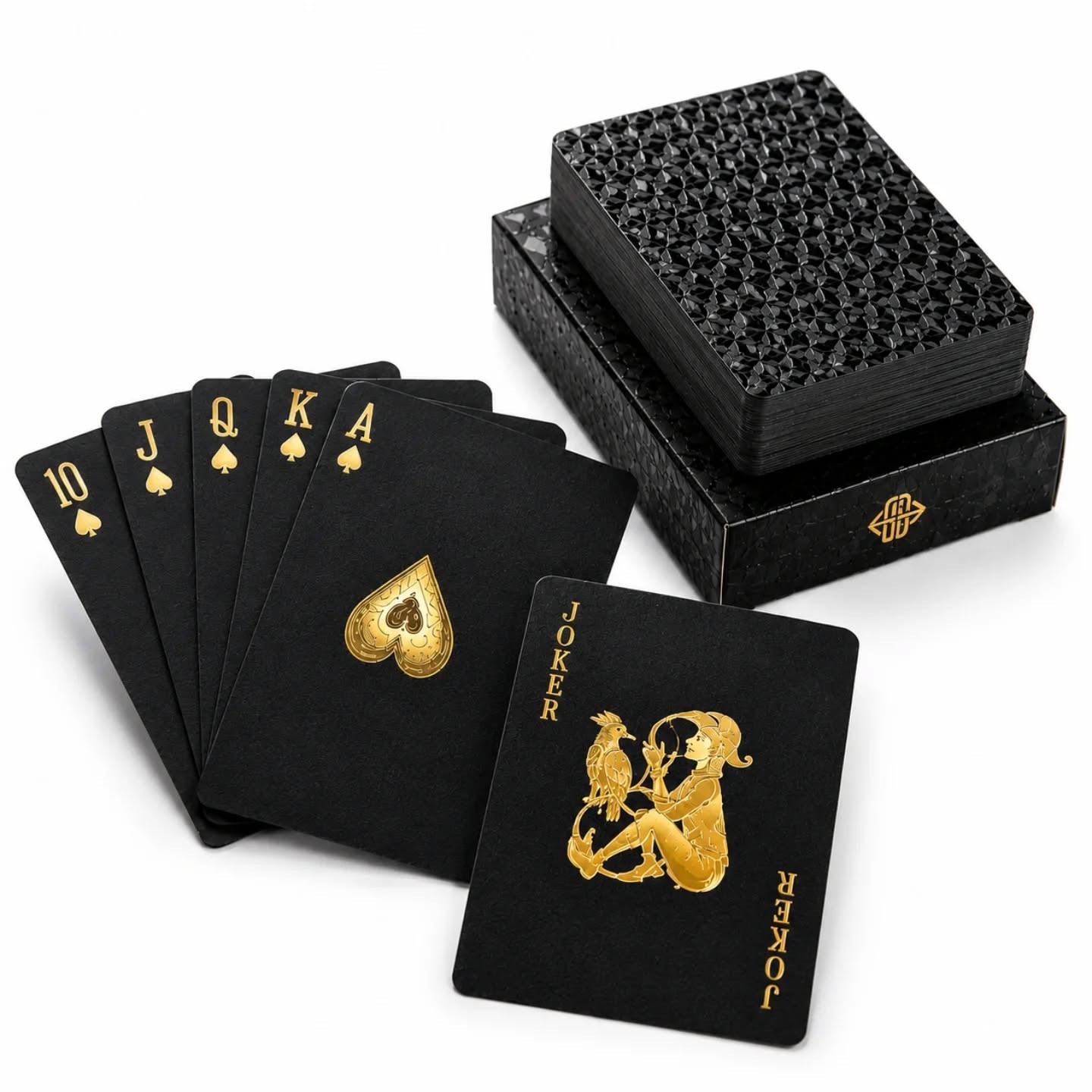 Black & Gold Waterproof Poker Playing Cards – view 1