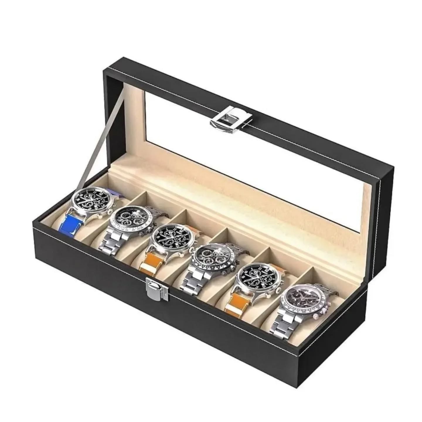 Black Six (6) Slot Watch Box – view 1