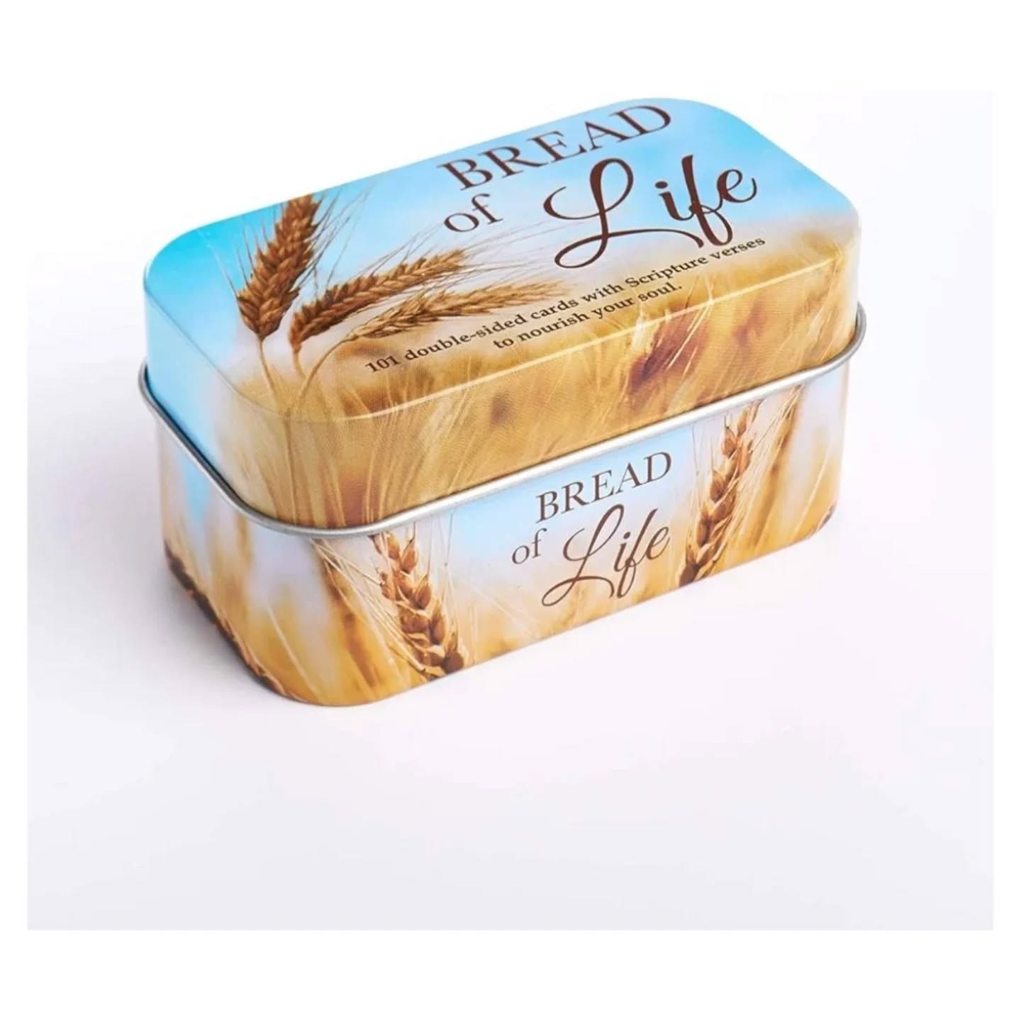 Bread of Life – 202 Scriptures to Nourish Your Soul | Daily Encouraging Pocket Size Scripture Cards for Men and Women in Decorative Tin – view 1