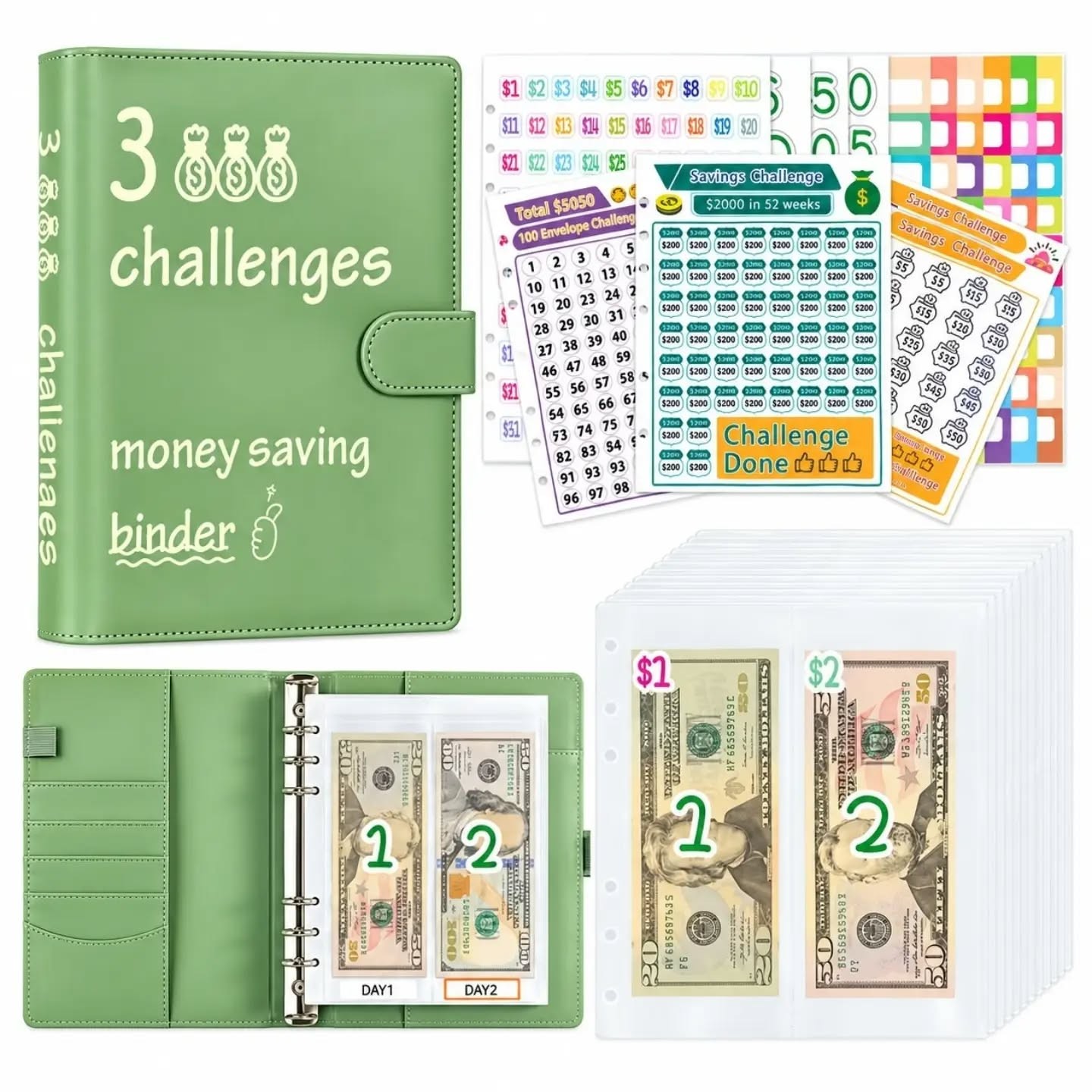 Budget Binder 3 Challenges Set – Save $10,000, $5,050 or $500 – view 1