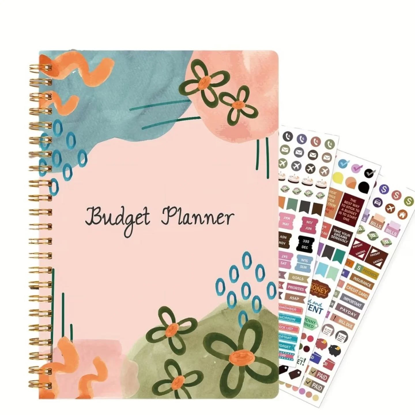 Budget Planner: A5 Spiral-bound Daily To-Do List with Mood Tracker and Water Intake Log – view 1