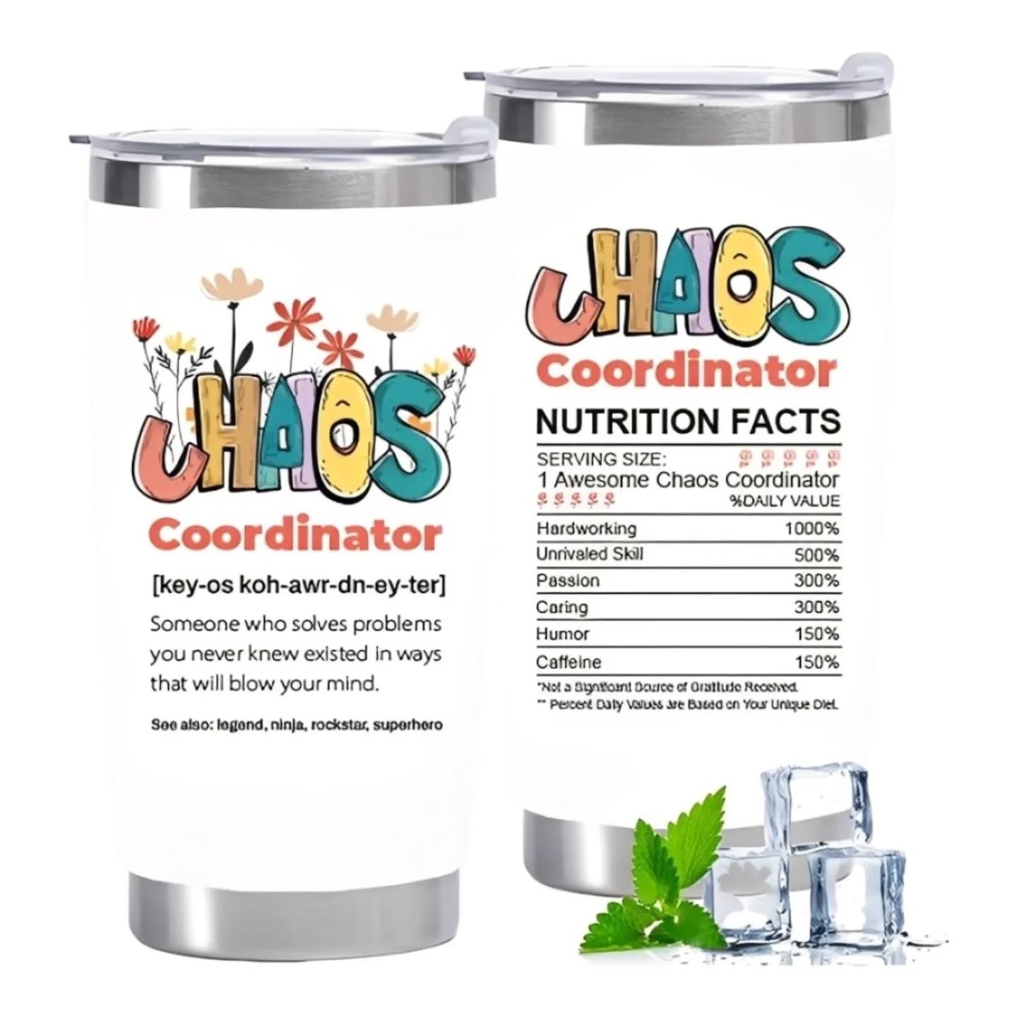 Chaos Coordinator Stainless Steel Travel Tumbler (20oz) – view 1