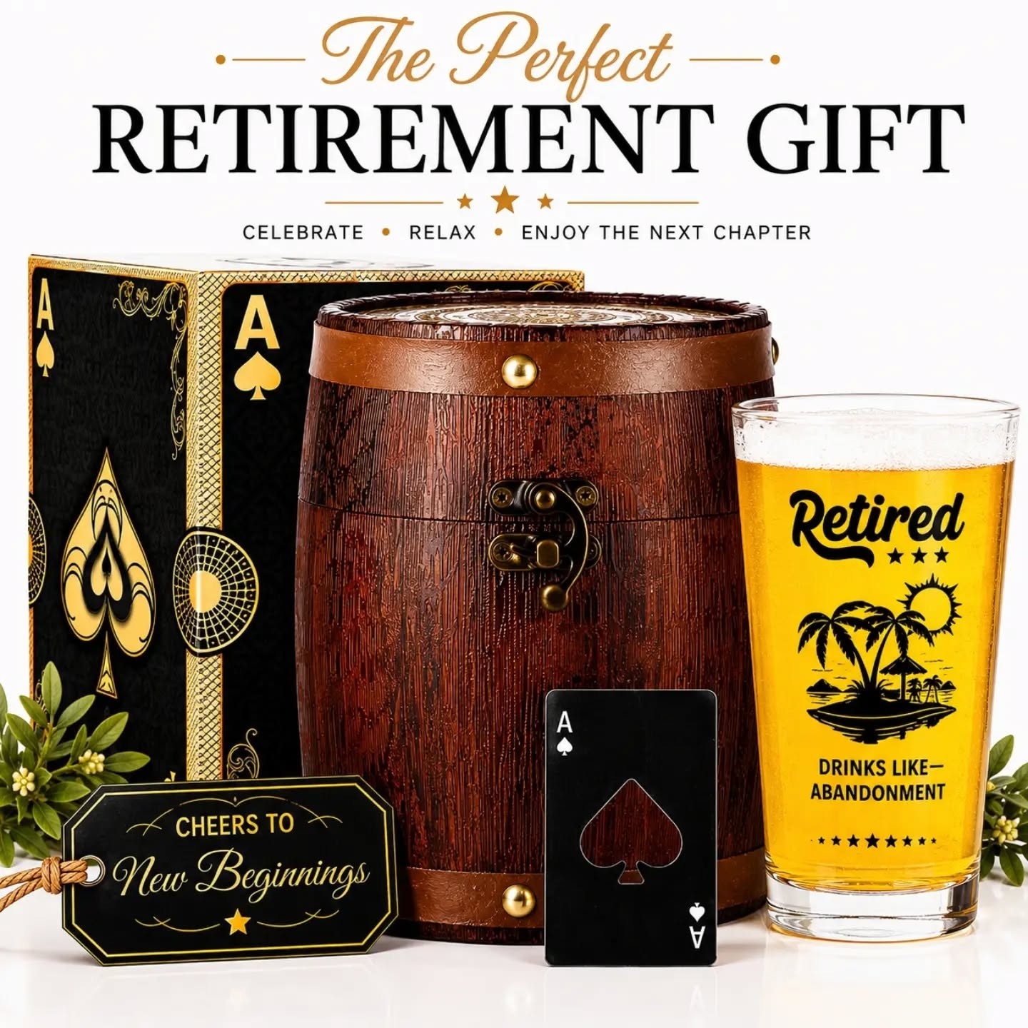 Cheers To Retirement Gift Set – Retired Pint Glass – view 1