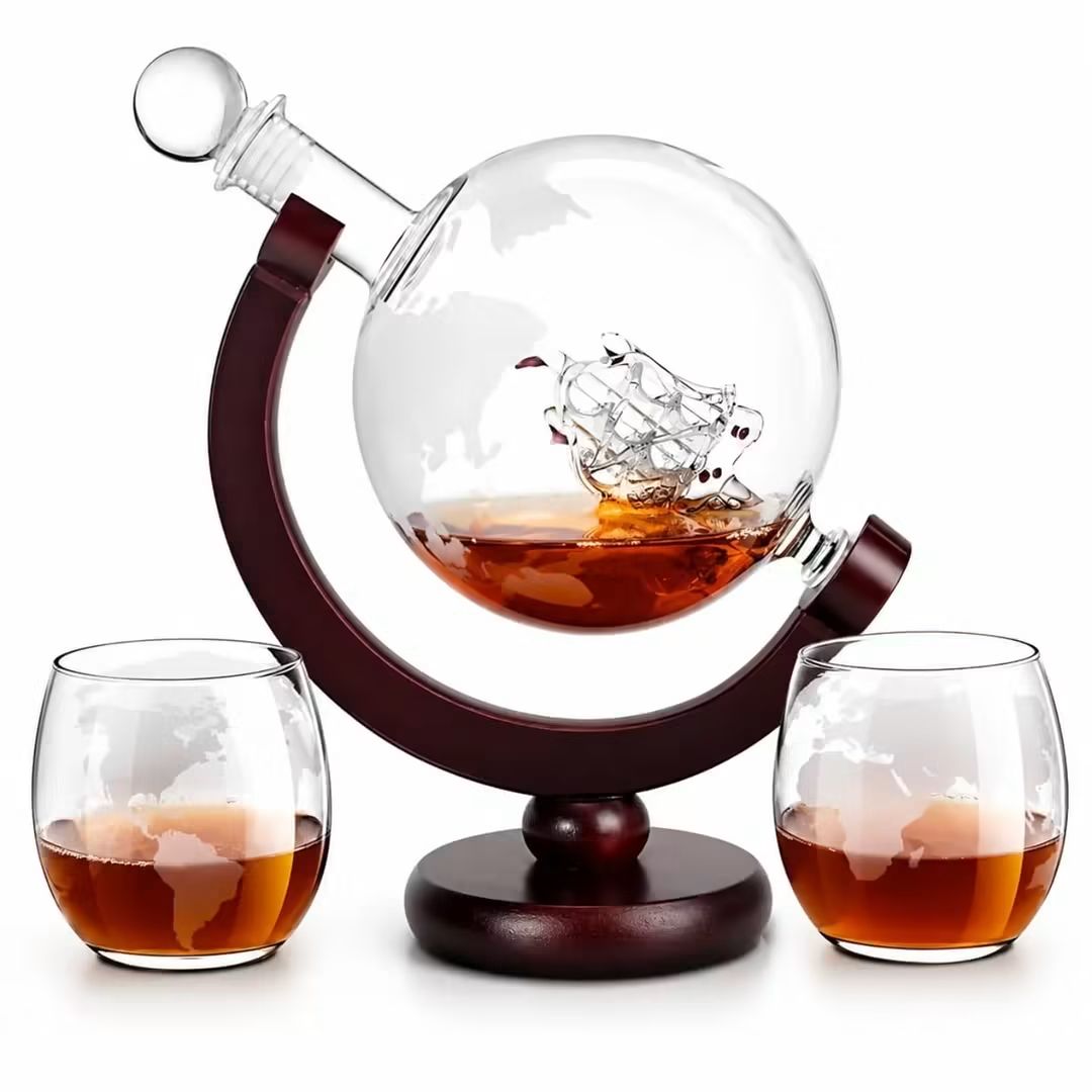 Globe Whiskey Decanter Set – view 1