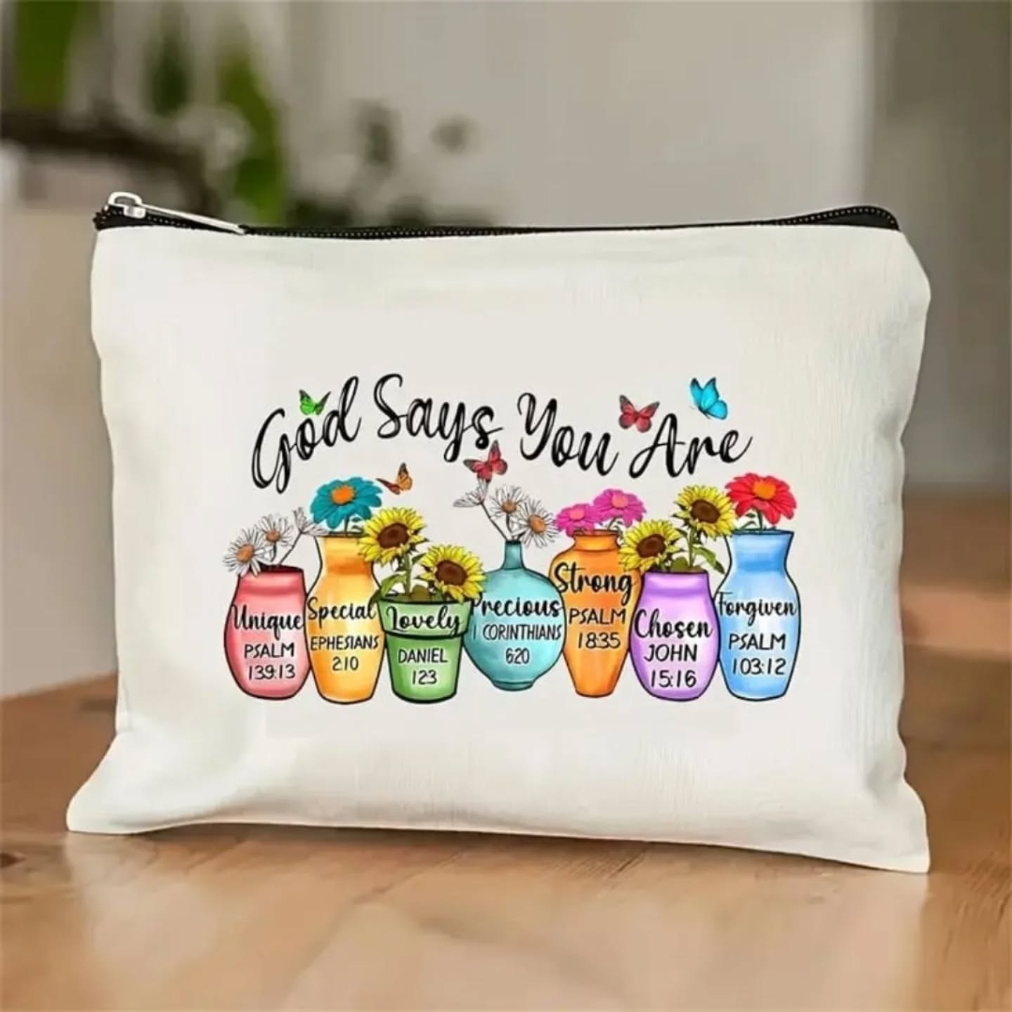 God Says You Are Motivational Affirmation Canvas Pouch – view 1