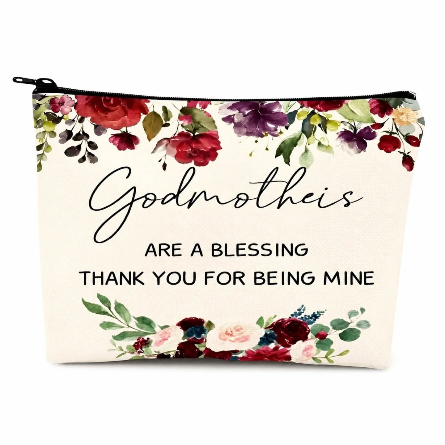 Godmothers Are A Blessing, Thank You For Being Mine Canvas Pouch/Cosmetics Bag – view 1
