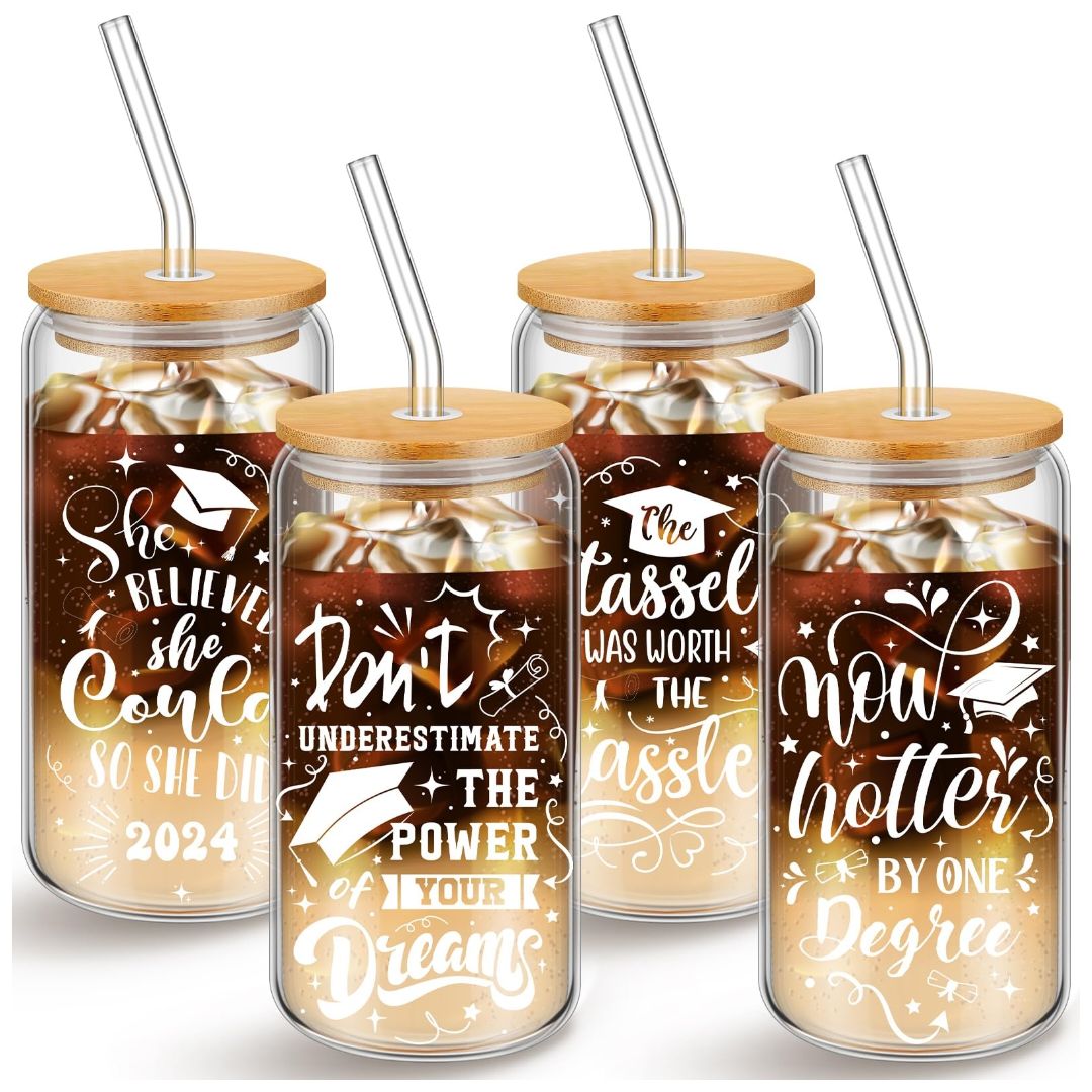 Graduation Glass Can Tumblers – view 1