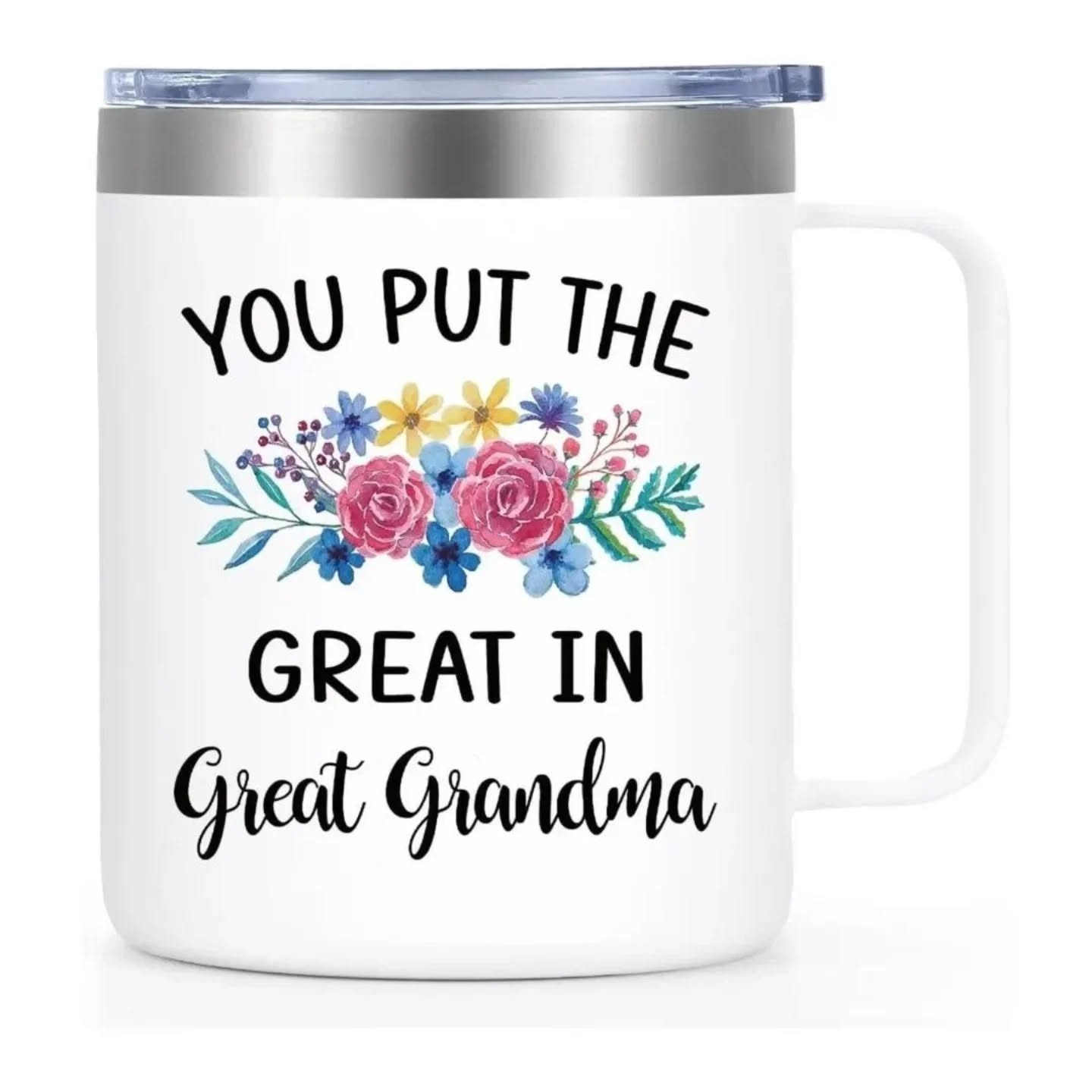 Grandma Appreciation Great Grandma I Love You Stainless Steel Large Capacity Travel Cup (14oz) – view 1