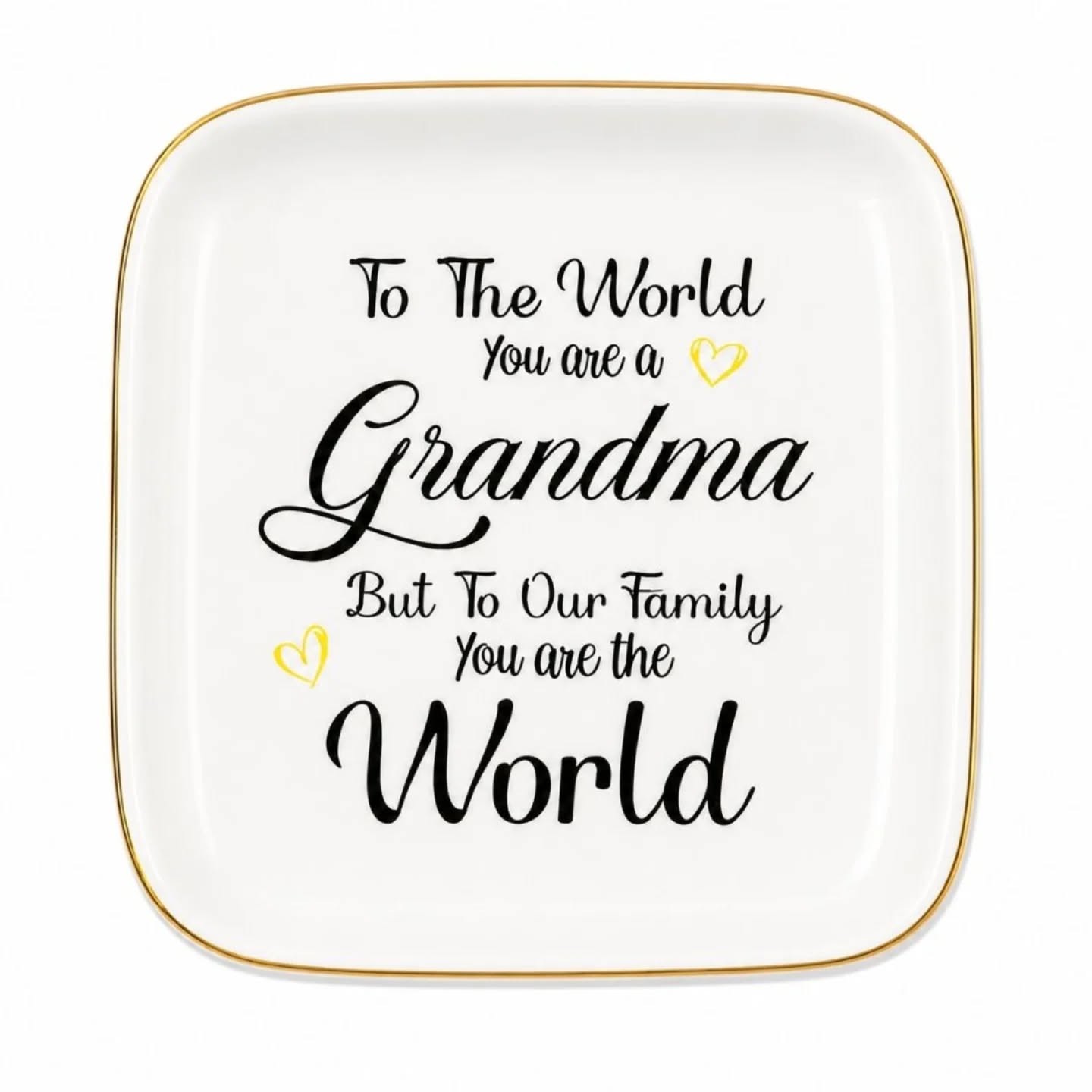 Grandma Appreciation Ivory & Gold Ceramic Trinket/Jewelry Dish – view 1