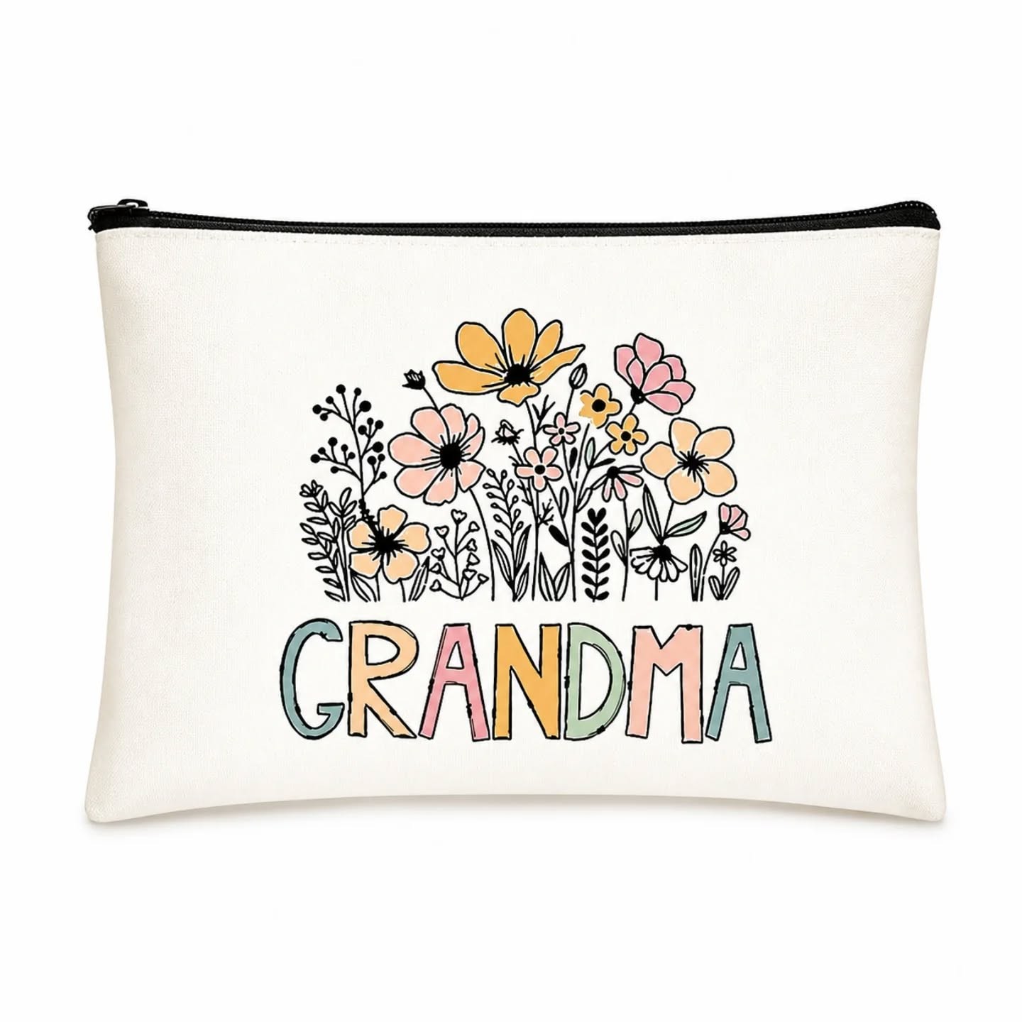 Grandma Flower Canvas Pouch/Cosmetics Bag – view 1