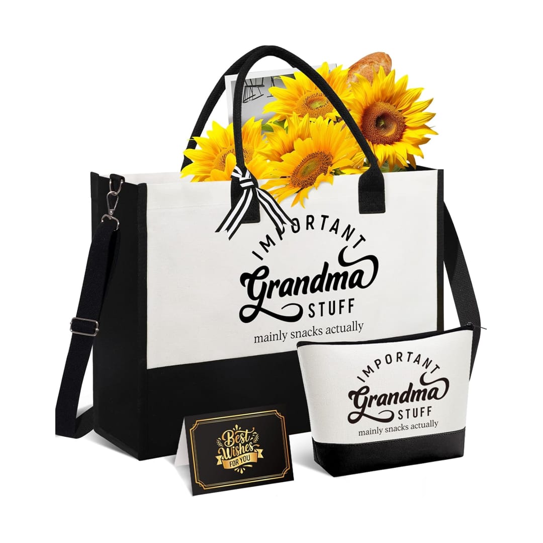 Grandma Tote Bag & Essentials Pouch Set Classic Style – view 1