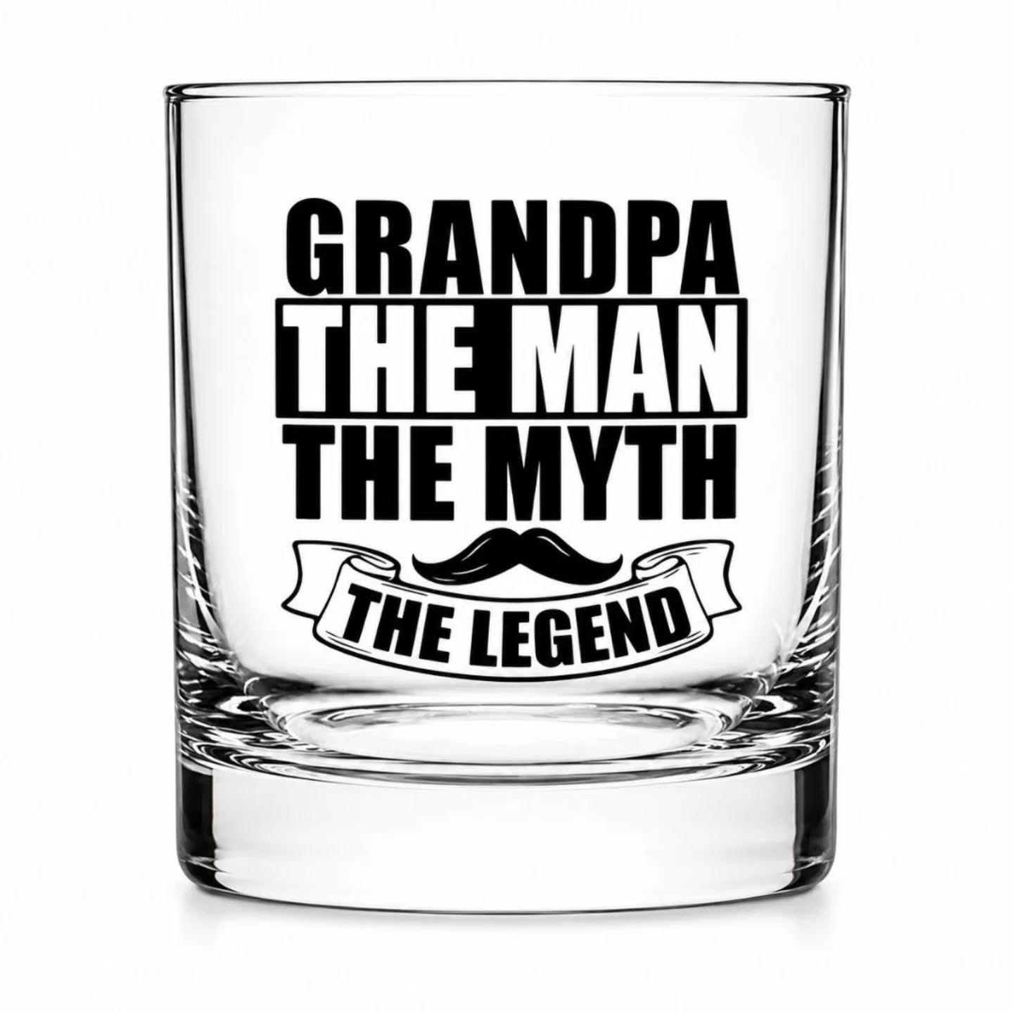 Grandpa, The Man, The Myth, The Legend Whiskey Glass (10oz) – view 1
