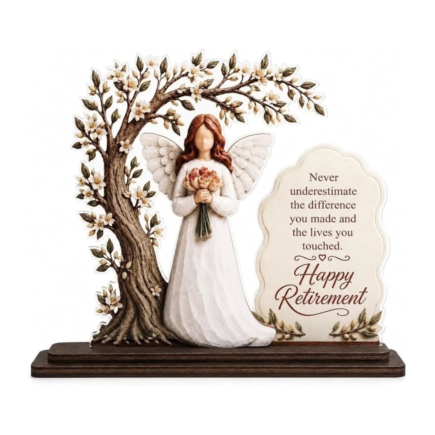 Happy Retirement Angel Plaque – view 1