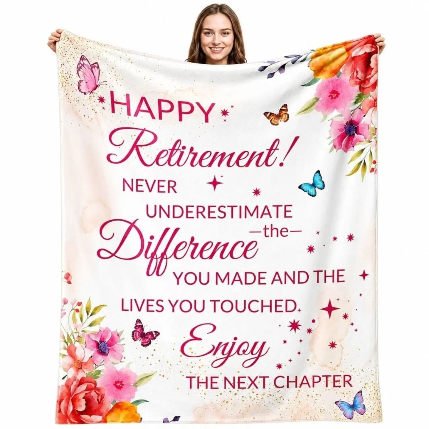Happy Retirement, Enjoy The Next Chapter Gift Blanket (60'×40') – view 1