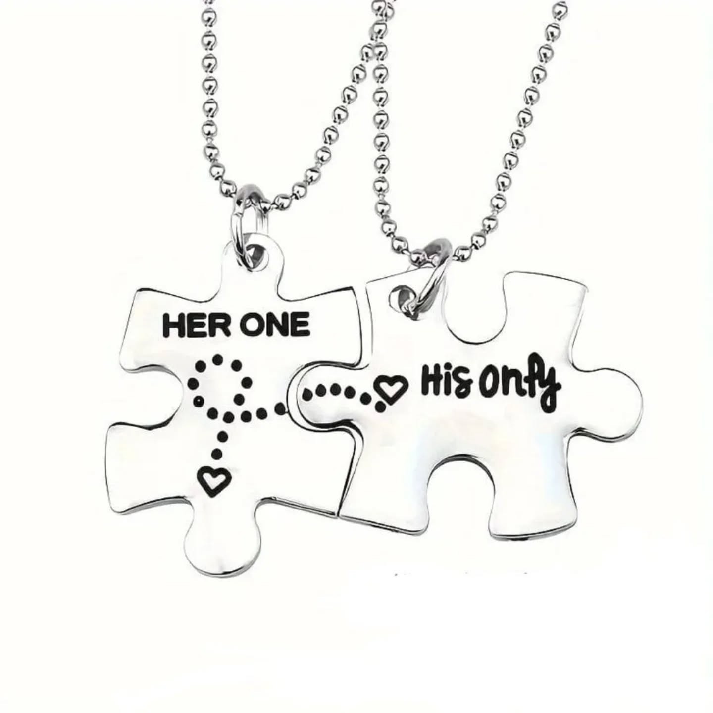 Her One, His Only Puzzle Piece Necklace Set: A Symbol of Unbreakable Love – view 1
