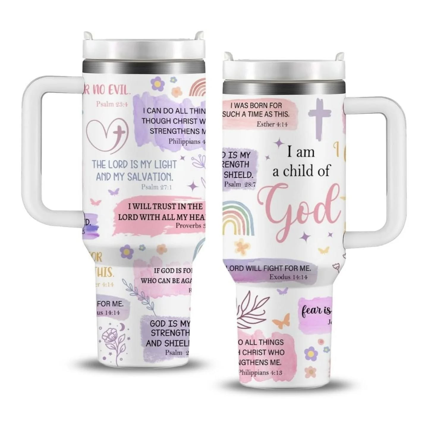 I Am A Child of God Daily Affirmation Stainless Steel Travel Cup (40oz) – view 1