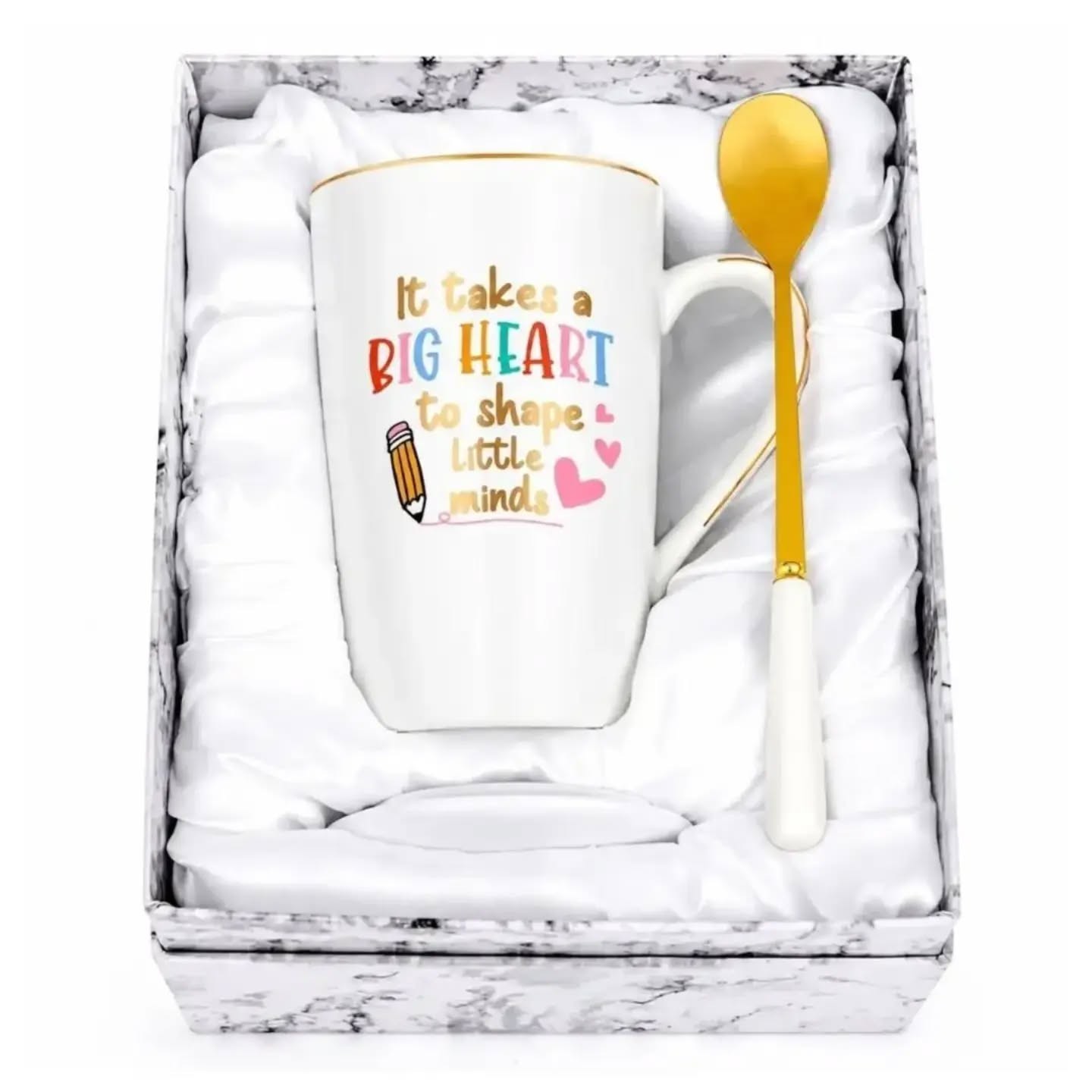It Takes A Big Heart To Shape Little Minds White & Gold Gift Set – view 1