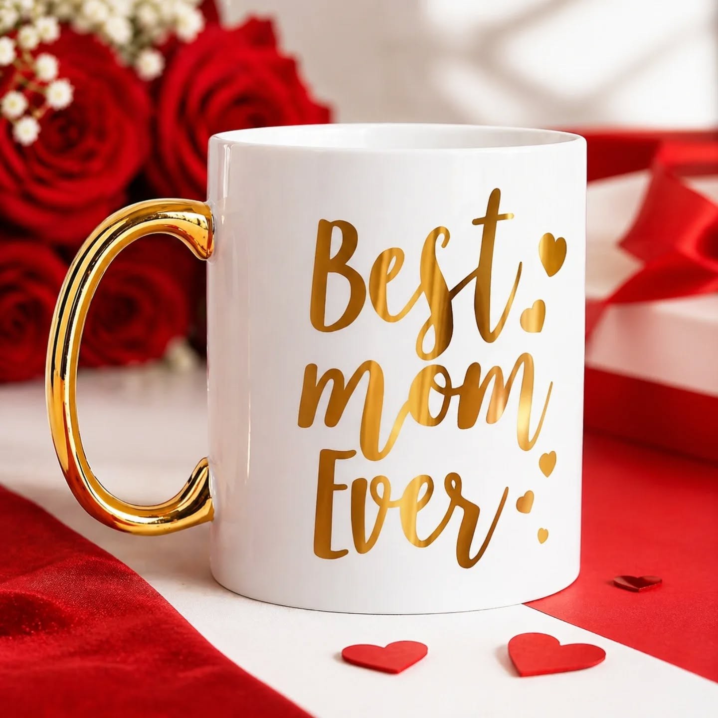 Ivory & Gold Best Mom Ever 12oz Ceramic Mug – view 1