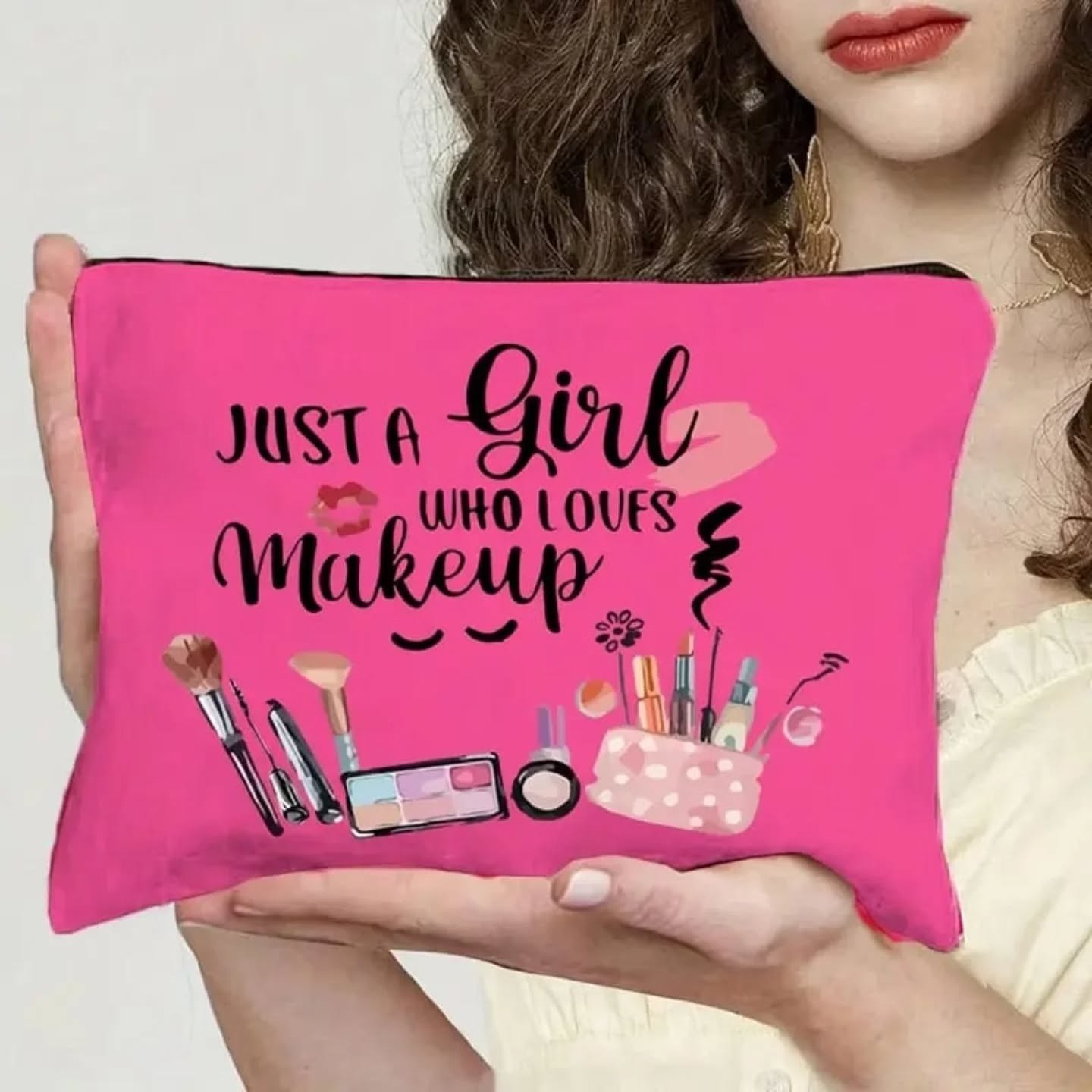 Just A Girl Who Likes Make Up Canvas Pouch – view 1