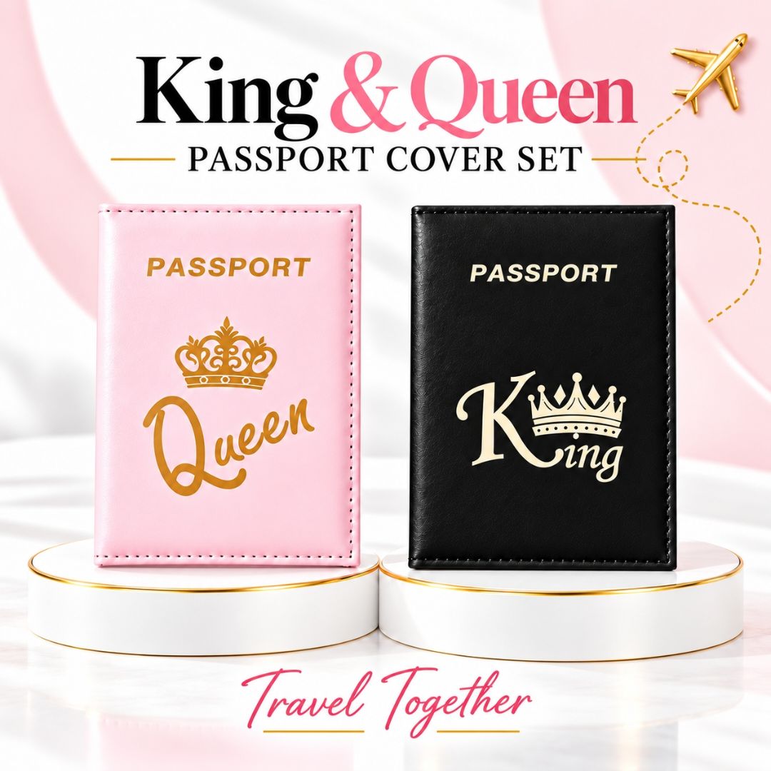 King & Queen Passport Cover & Luggage Tag Set – view 1