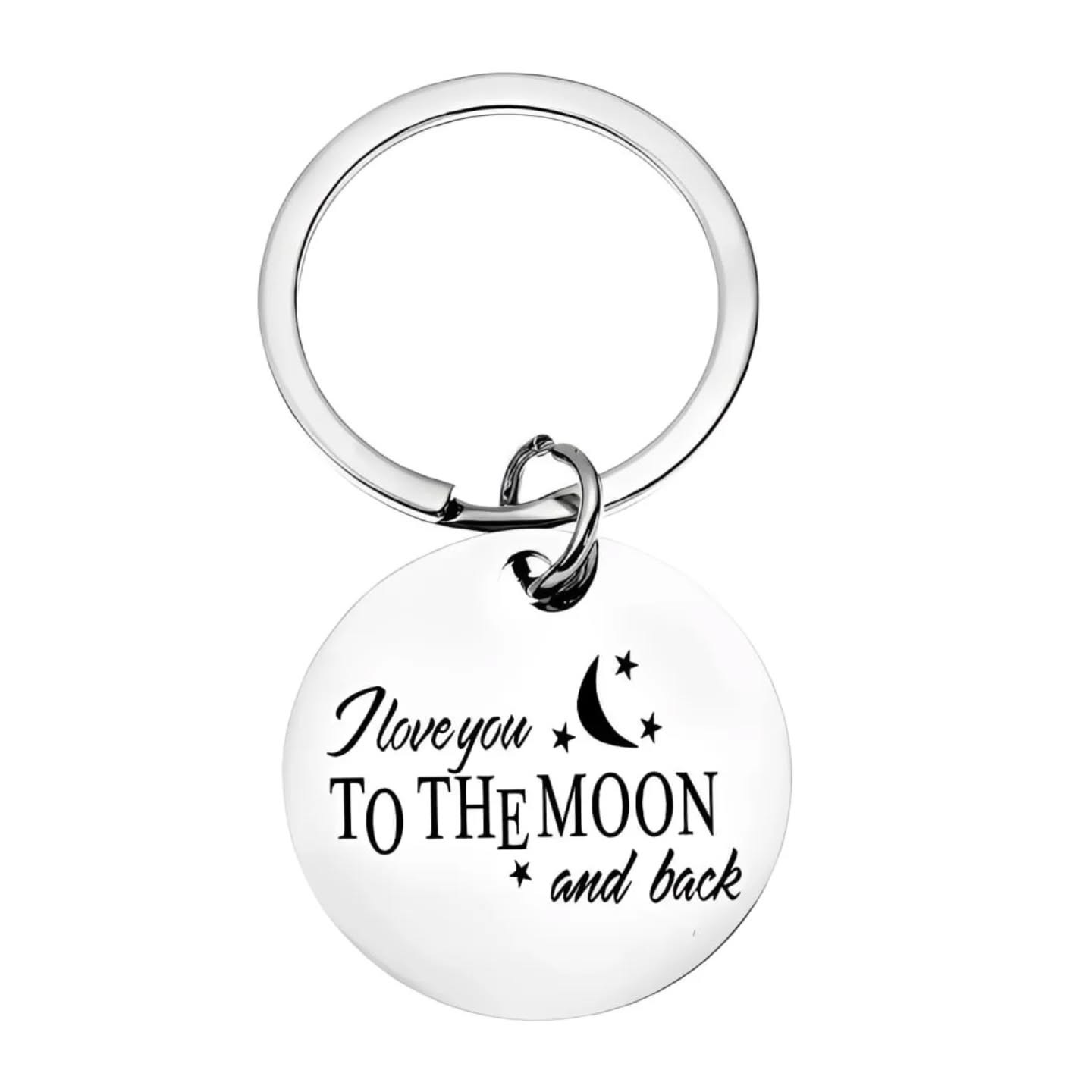 Love You To The Moon & Back Stainless Steel Keychain – view 1