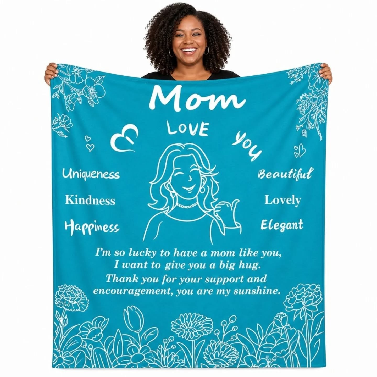 Mom, I Love You, You Are My Support & Sunshine Gift Blanket (50'x60') – view 1