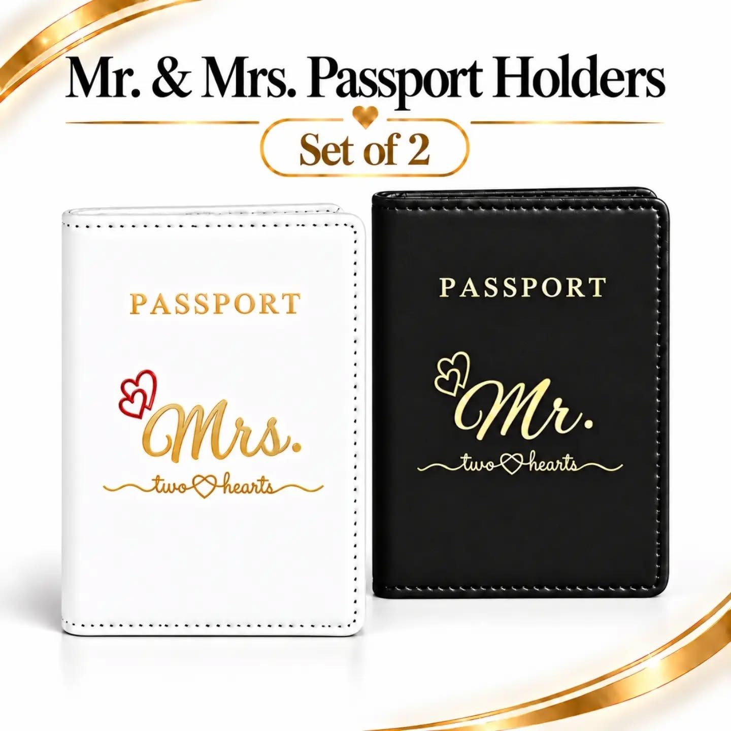 Mr. & Mrs. Two Hearts Passport Holders – view 1