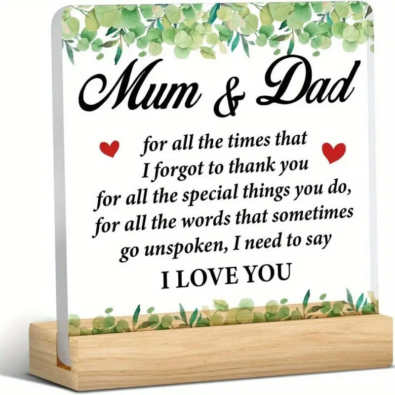 Mum & Dad Thank You Acrylic Plaque – view 1