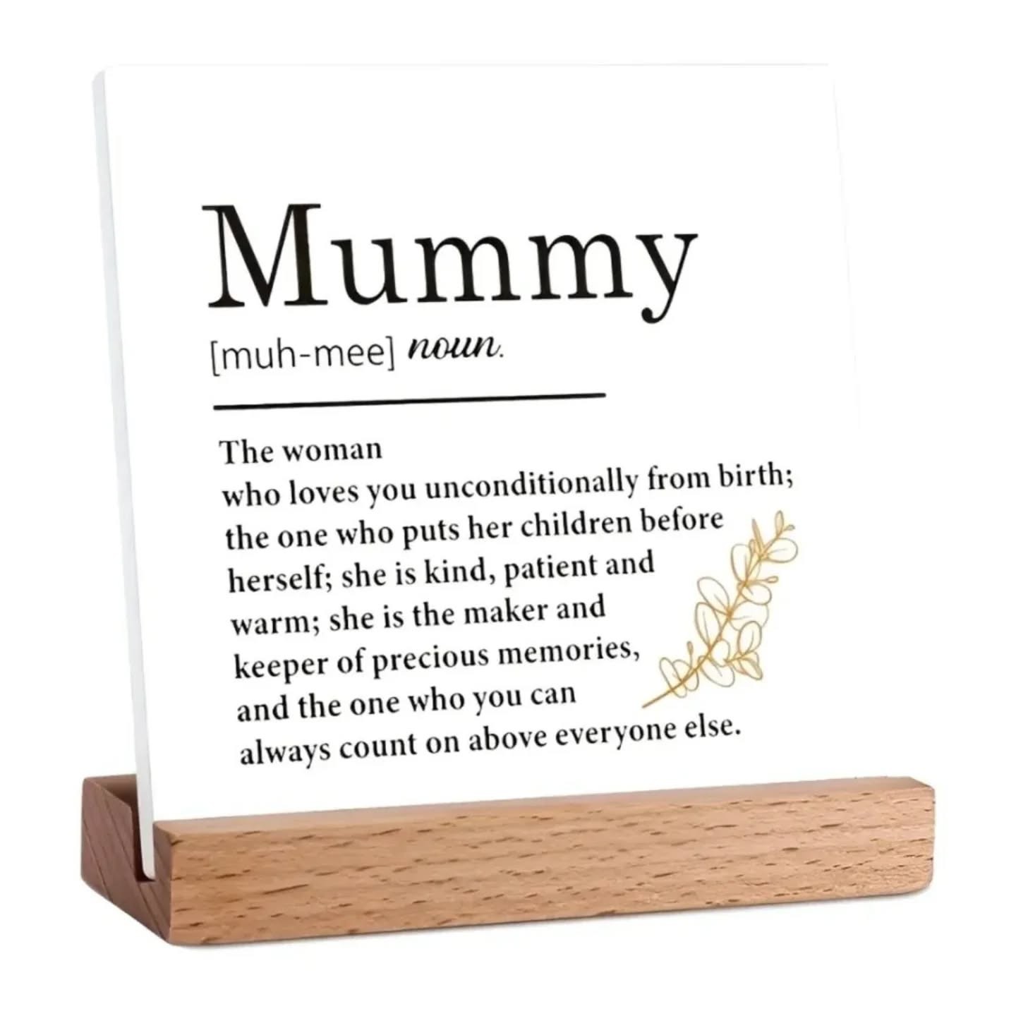 Mummy Appreciation Gift Plaque With Wooden Stand – view 1