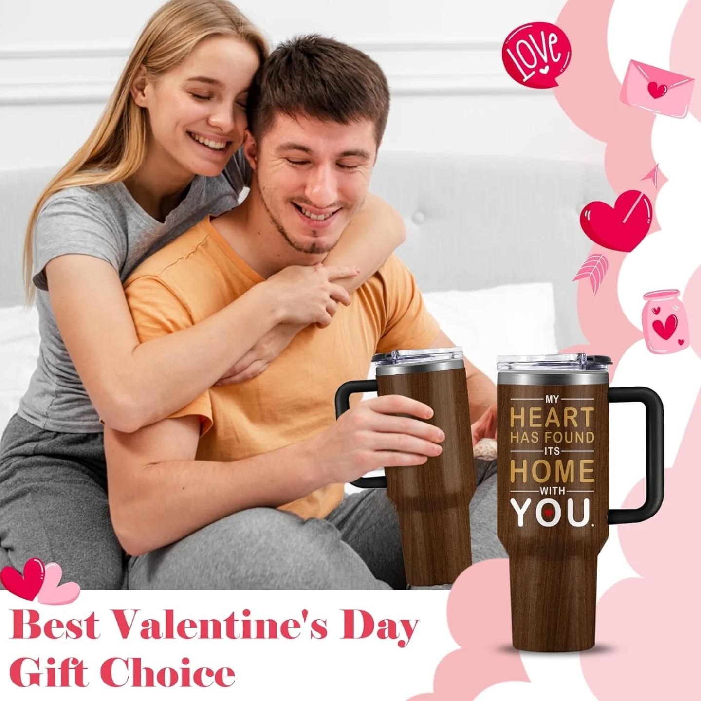 My Heart Has Found It's Home With You Stainless Steel Travel Cup (40oz) – view 1