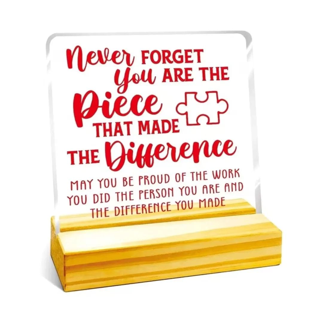 Never Forget the Difference You Make Acrylic Plaque – view 1