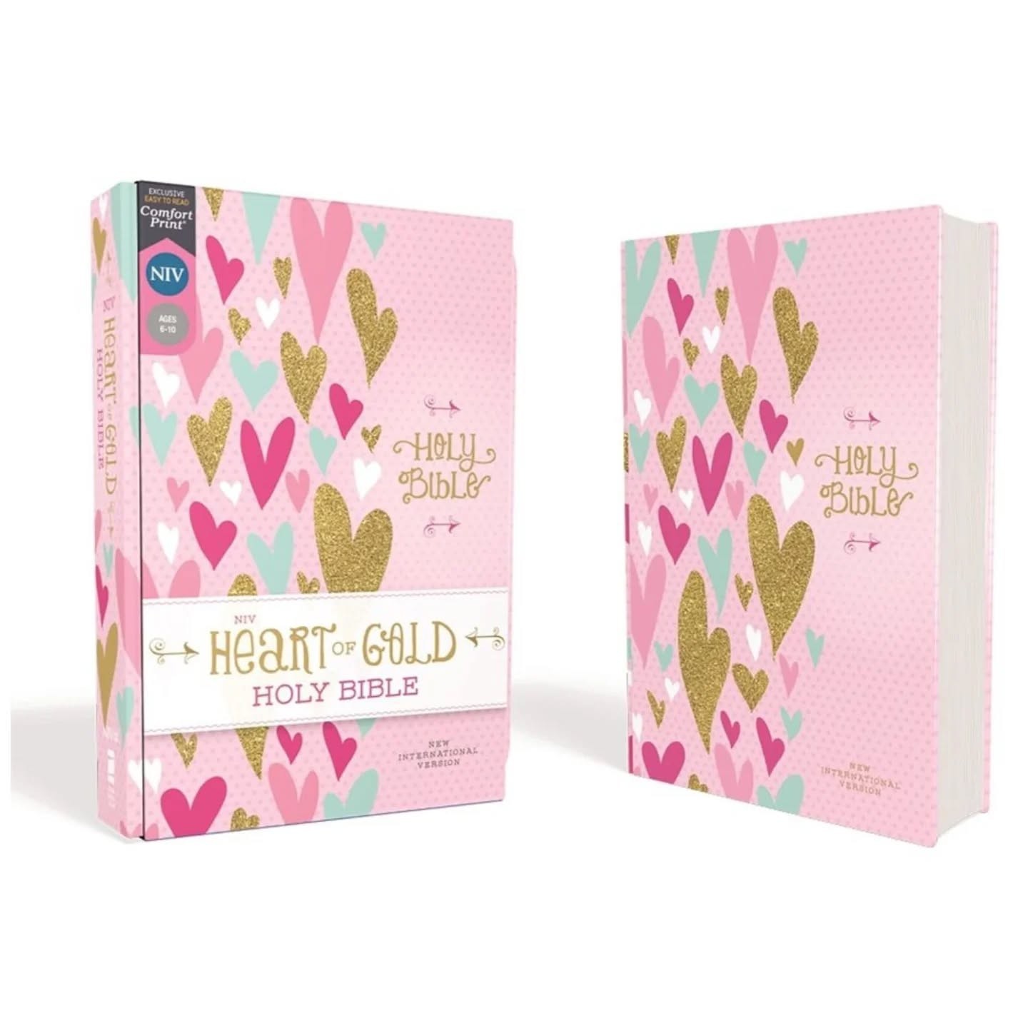 NIV, Heart of Gold Holy Bible, Hardcover, Red Letter, Comfort Print – view 1