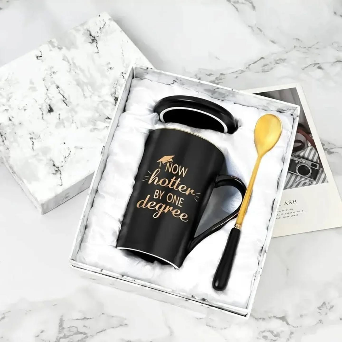 Now Hotter By One Degree Black and Gold, 14oz Mug – view 1