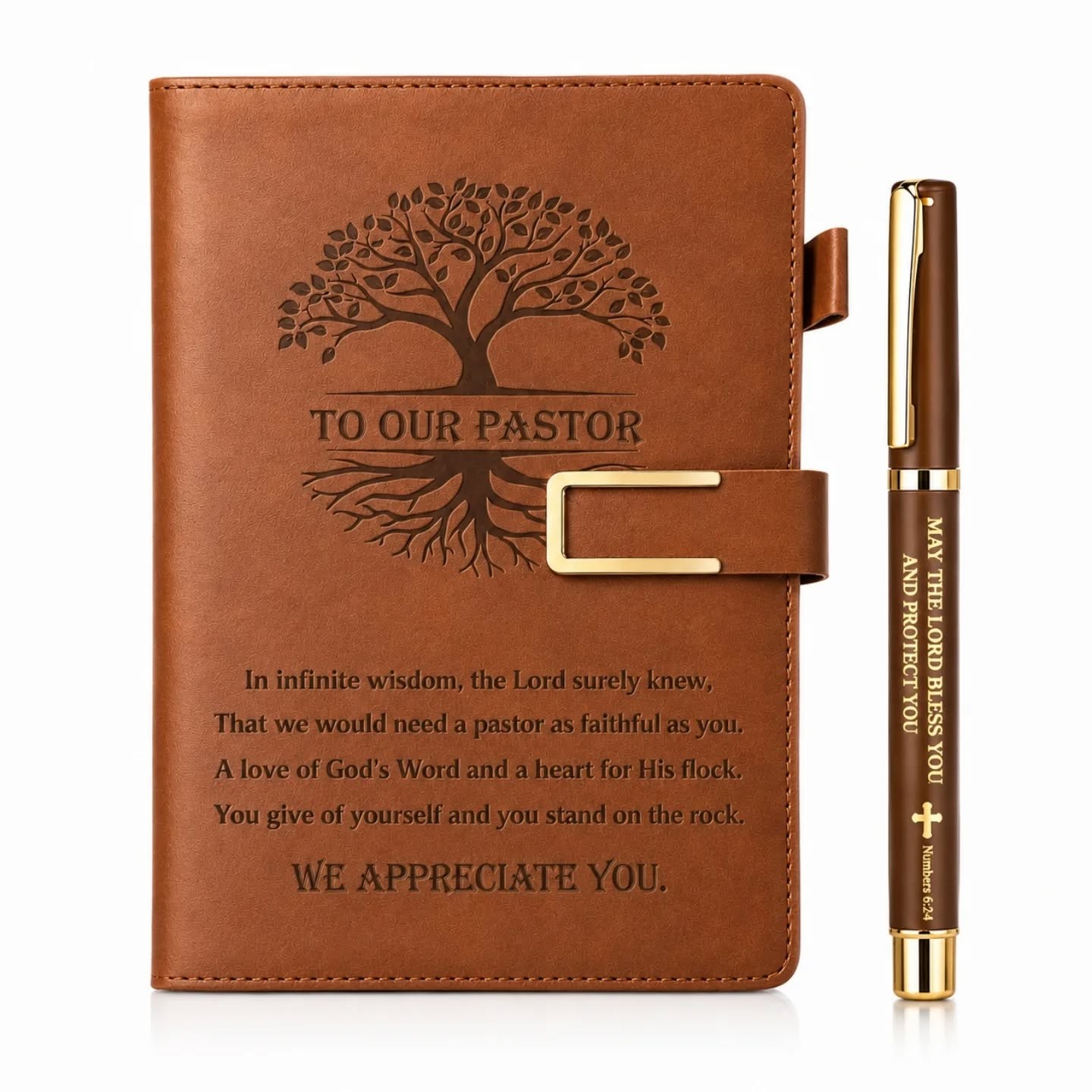 Pastor Appreciation Journal & Pen Gift Set (Brown) – view 1