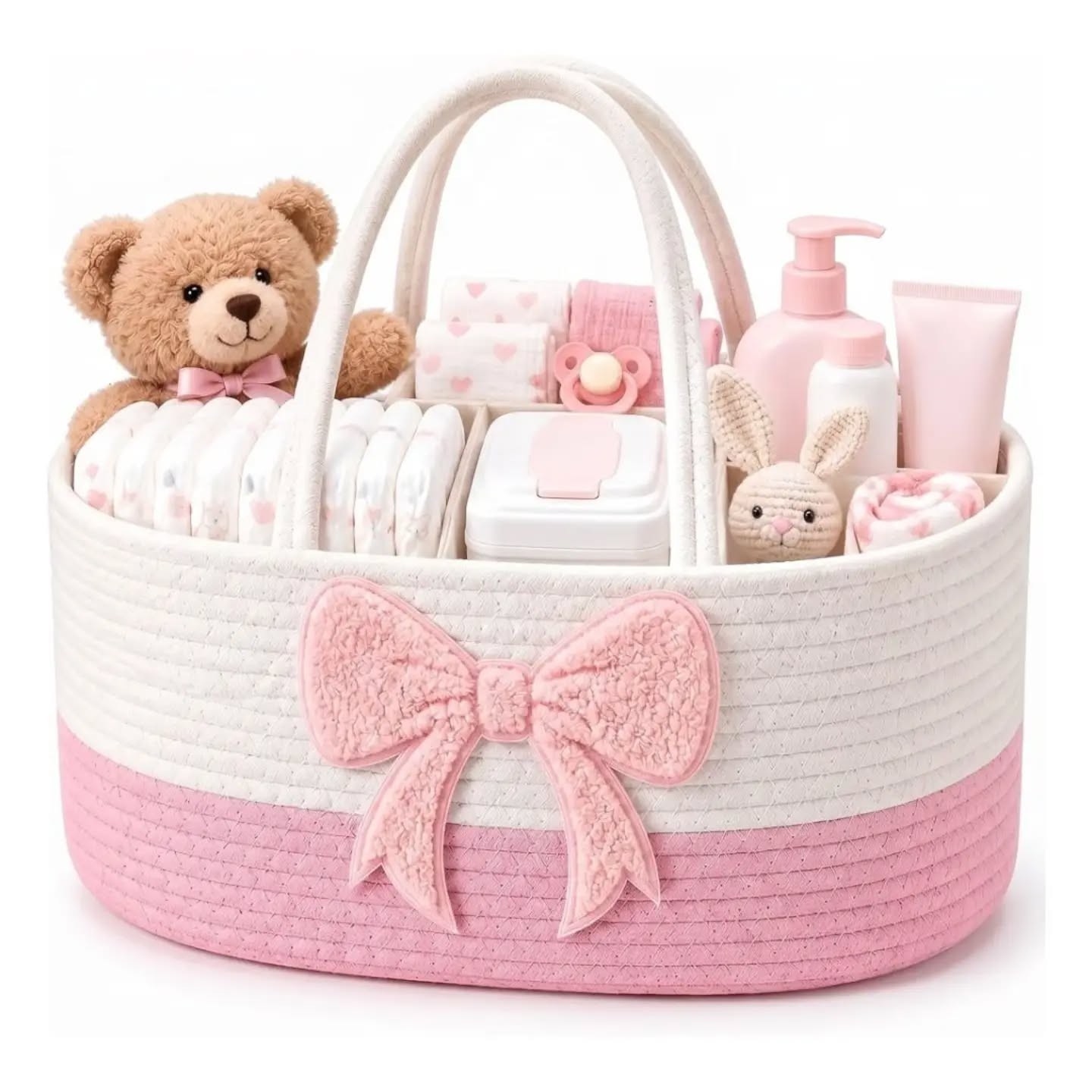 Pink Bow Baby Essentials Caddy – view 1