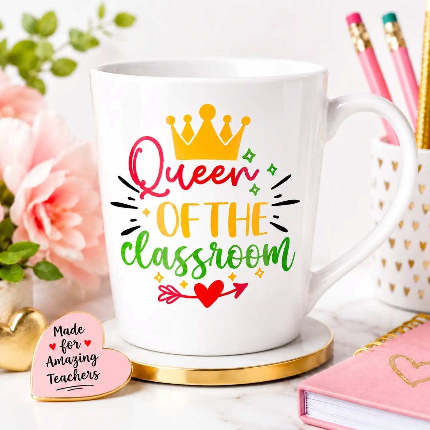 Queen Of The Classroom Teacher Ceramic Gift Mug (12oz) – view 1
