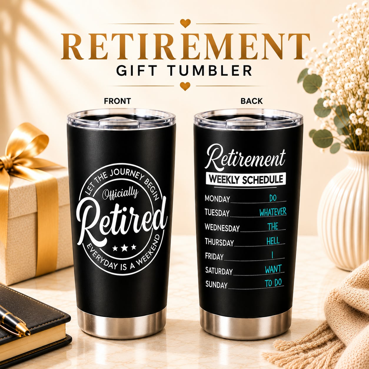 Retired Weekly Schedule Black Tumbler – view 1