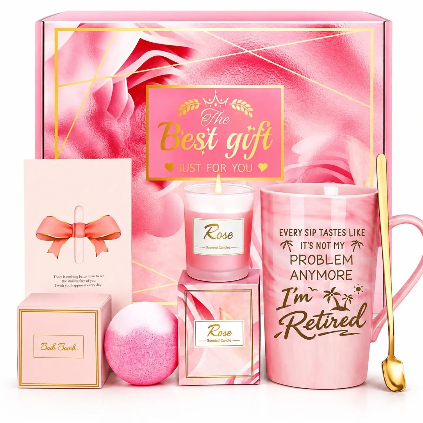 Retirement Gift Set – Marble Mug & Candle – view 1